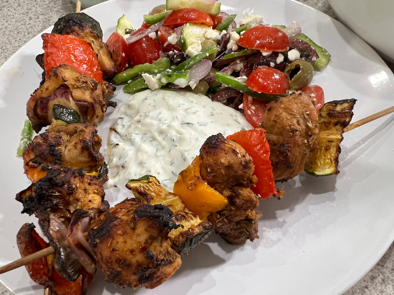 Greek chicken kabobs
