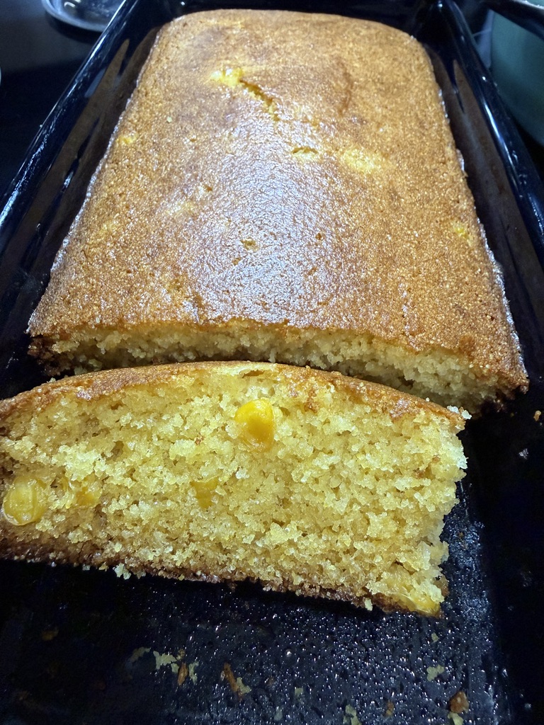 Slice of homemade buttermilk cornbread
