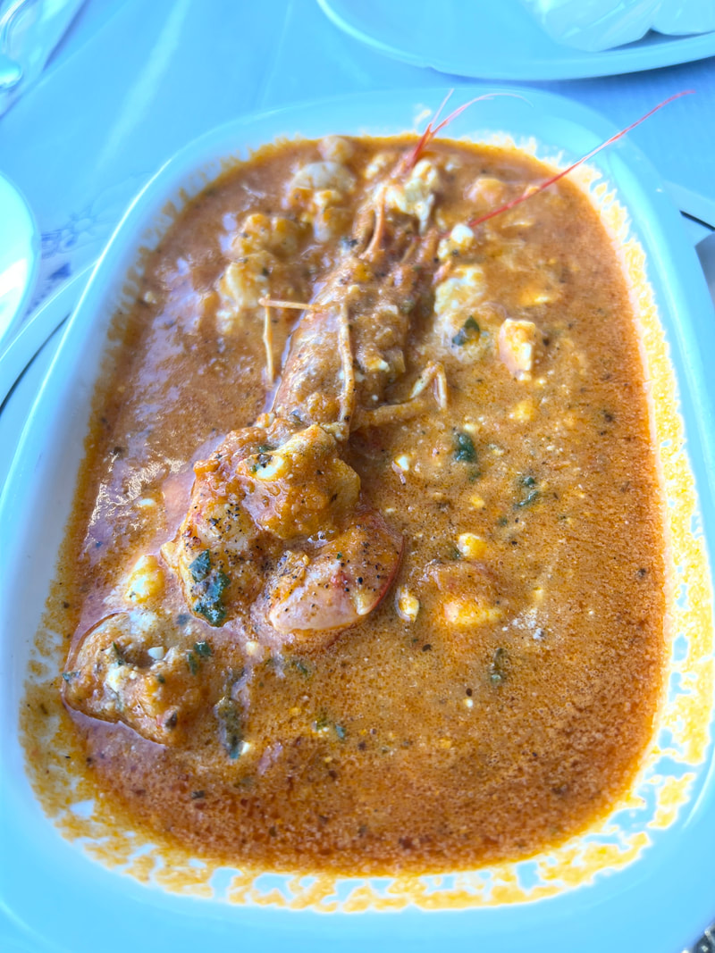 Greek shrimp saganaki with feta